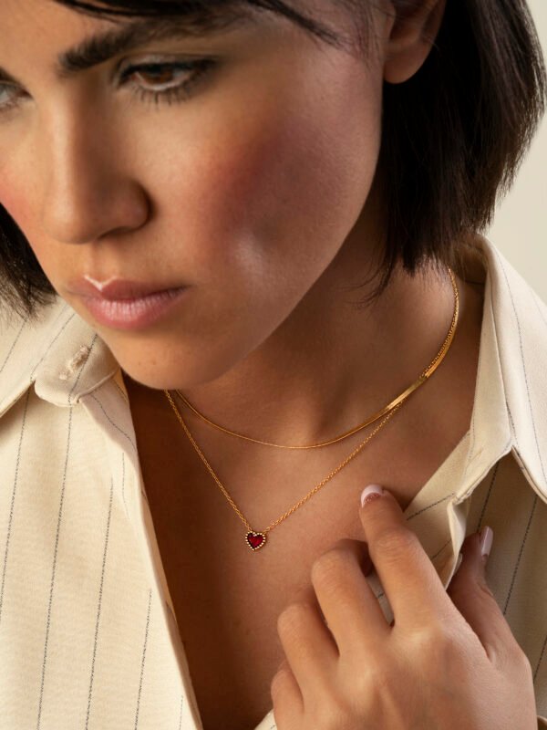 Robina Red Heart Necklace | Saras Fine Jewellery