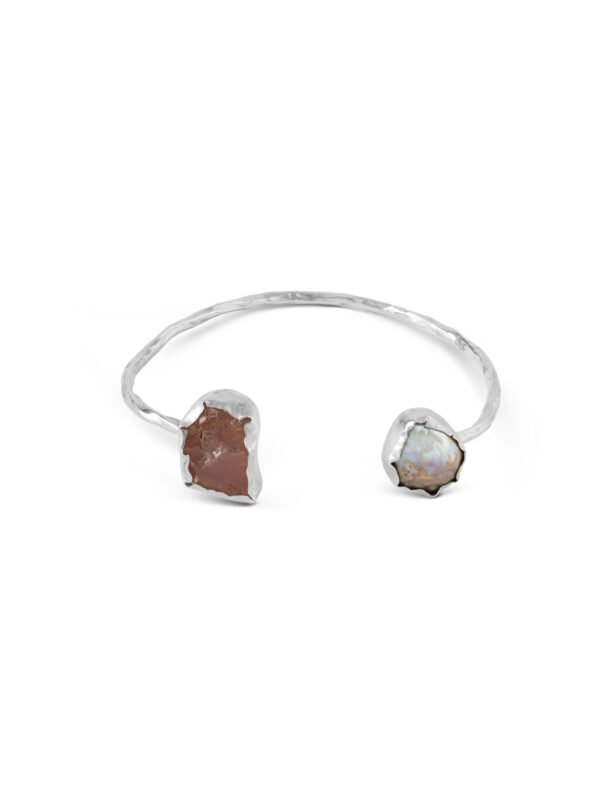 Dual Stone Open Bangle