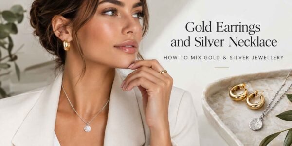 gold earrings and silver